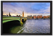 Big Ben an der Themse auf Leinwandbild gerahmt Größe 60x40