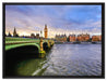 Big Ben an der Themse auf Leinwandbild gerahmt Größe 80x60