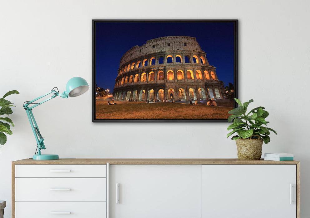 Colosseum in Rom auf Leinwandbild gerahmt verschiedene Größen im Wohnzimmer