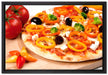 Köstliche Pizza aus Italien auf Leinwandbild gerahmt Größe 60x40