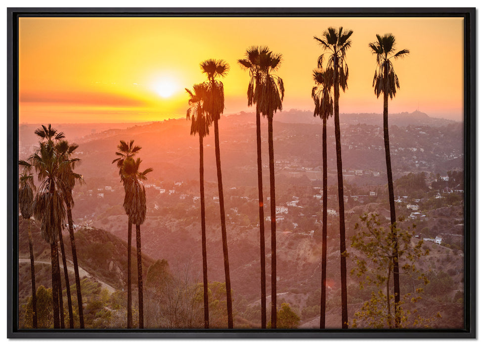 Blick auf Hollywood auf Leinwandbild gerahmt Größe 100x70