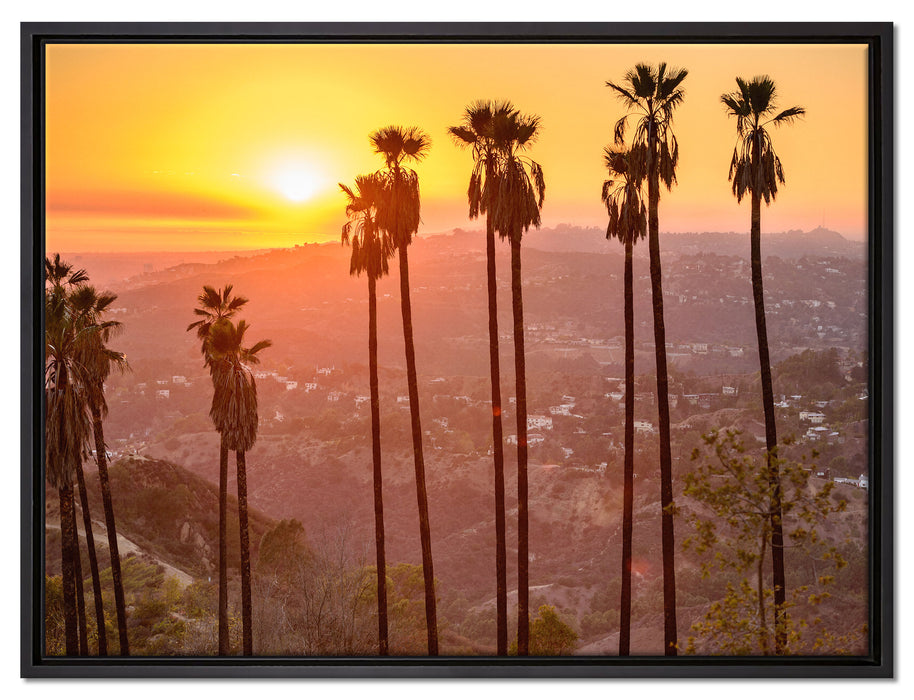 Blick auf Hollywood auf Leinwandbild gerahmt Größe 80x60