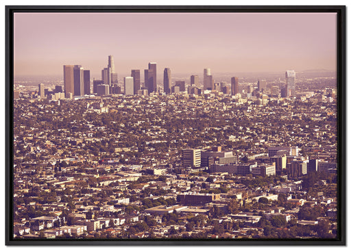Skyline von Los Angeles auf Leinwandbild gerahmt Größe 100x70