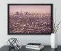 Skyline von Los Angeles auf Leinwandbild gerahmt mit Kirschblüten