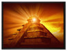 Prächtige Maya Pyramide auf Leinwandbild gerahmt Größe 80x60