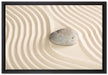Steine in Sand mit Muster auf Leinwandbild gerahmt Größe 60x40