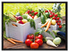 Knackiges frisches Gemüse auf Leinwandbild gerahmt Größe 80x60