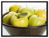 Korb mit Äpfeln auf Leinwandbild gerahmt Größe 80x60