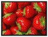 Leckere frische Erdbeeren auf Leinwandbild gerahmt Größe 80x60