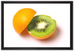 Leckere Kiwi mit Orangenschale auf Leinwandbild gerahmt Größe 60x40