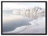 Atemberaubende Winterlandschaft auf Leinwandbild gerahmt Größe 80x60