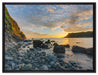 Felsen am Strand auf Leinwandbild gerahmt Größe 80x60