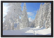 Winterlandschaft Bäume auf Leinwandbild gerahmt Größe 60x40