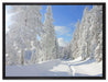 Winterlandschaft Bäume auf Leinwandbild gerahmt Größe 80x60