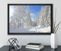 Winterlandschaft Bäume auf Leinwandbild gerahmt mit Kirschblüten