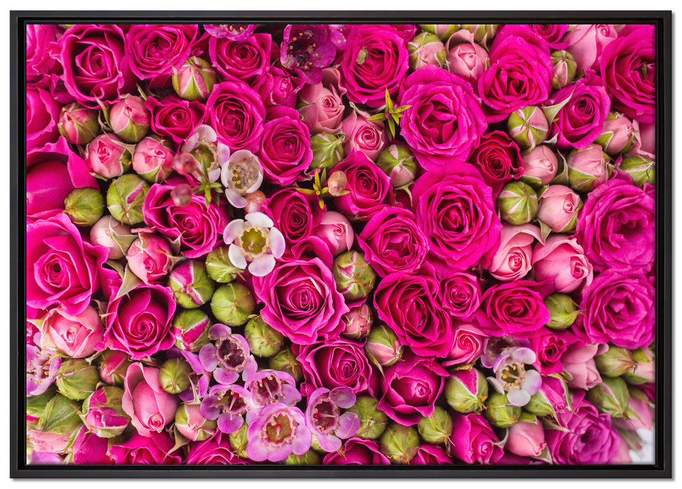 Blumen auf Leinwandbild gerahmt Größe 100x70