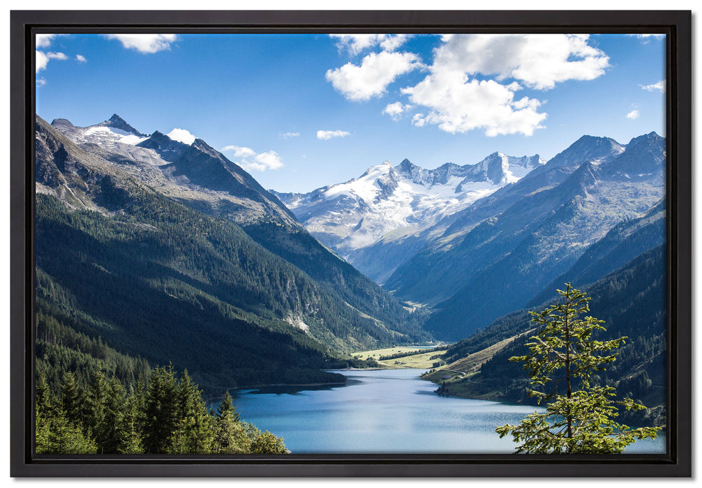 See an Bergen auf Leinwandbild gerahmt Größe 60x40