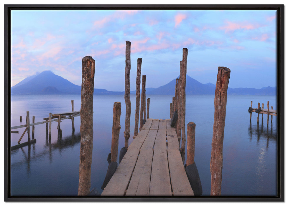 Holz im Wasser auf Leinwandbild gerahmt Größe 100x70