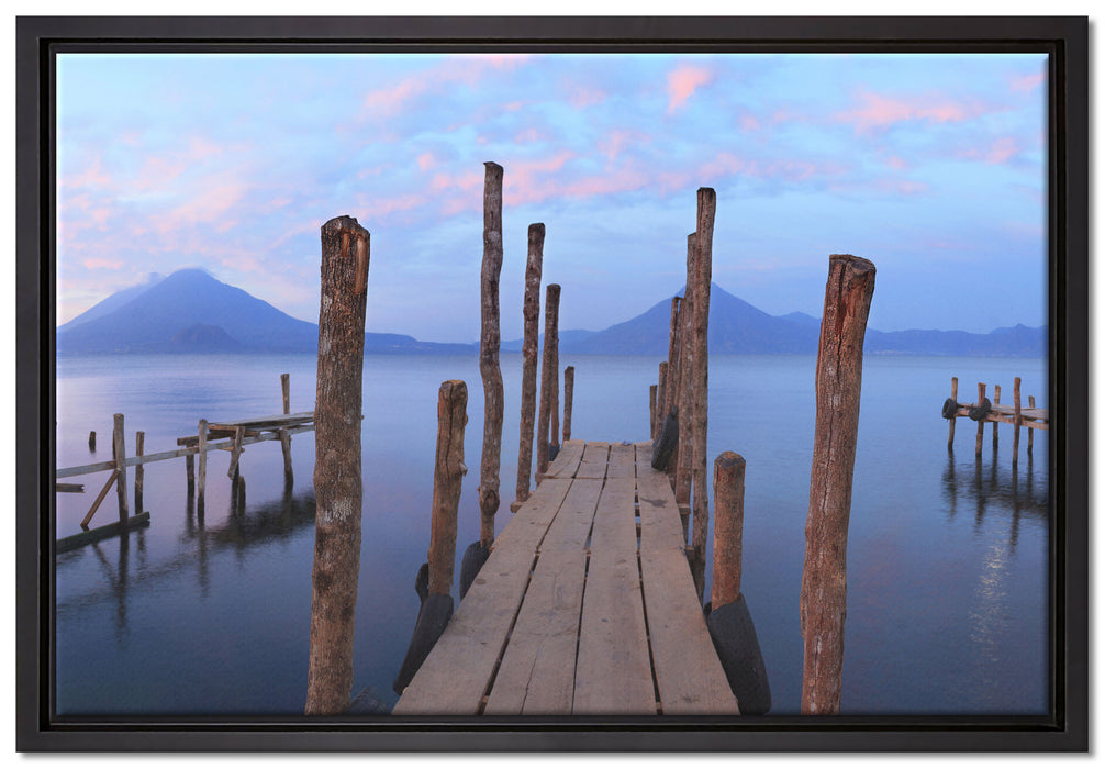 Holz im Wasser auf Leinwandbild gerahmt Größe 60x40