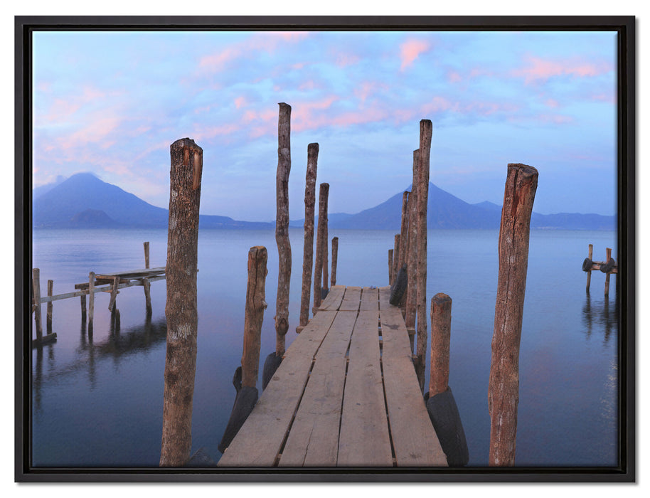 Holz im Wasser auf Leinwandbild gerahmt Größe 80x60