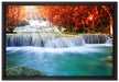 Bach in Herbstlandschaft auf Leinwandbild gerahmt Größe 60x40