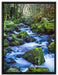 Wilder Bach auf Leinwandbild gerahmt Größe 80x60