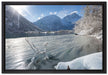 Winterlandschaft See auf Leinwandbild gerahmt Größe 60x40