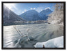 Winterlandschaft See auf Leinwandbild gerahmt Größe 80x60