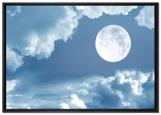 Vollmond auf Leinwandbild gerahmt Größe 100x70
