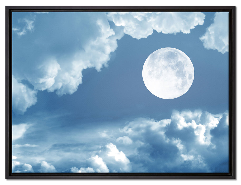 Vollmond auf Leinwandbild gerahmt Größe 80x60