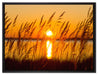 Sonne zwischen Gräsern auf Leinwandbild gerahmt Größe 80x60