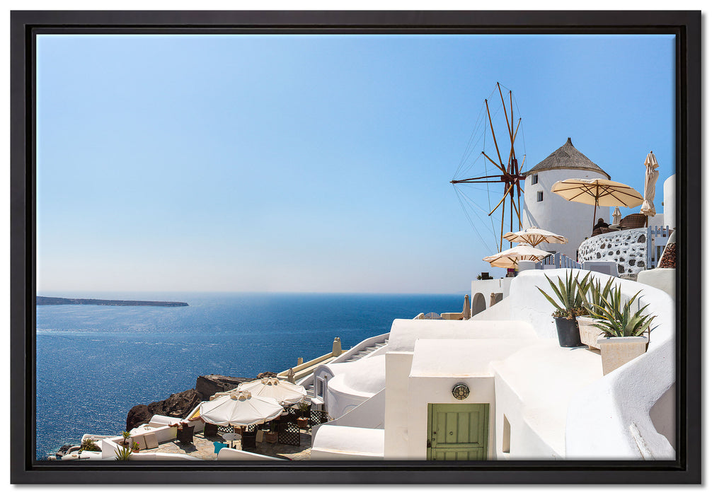 Stadt am Meer auf Leinwandbild gerahmt Größe 60x40