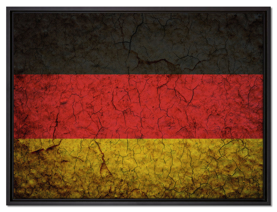 Deutschlandfahne auf Leinwandbild gerahmt Größe 80x60