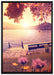Steg im Sonnenuntergang Meer auf Leinwandbild gerahmt Größe 100x70