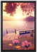 Steg im Sonnenuntergang Meer auf Leinwandbild gerahmt Größe 60x40