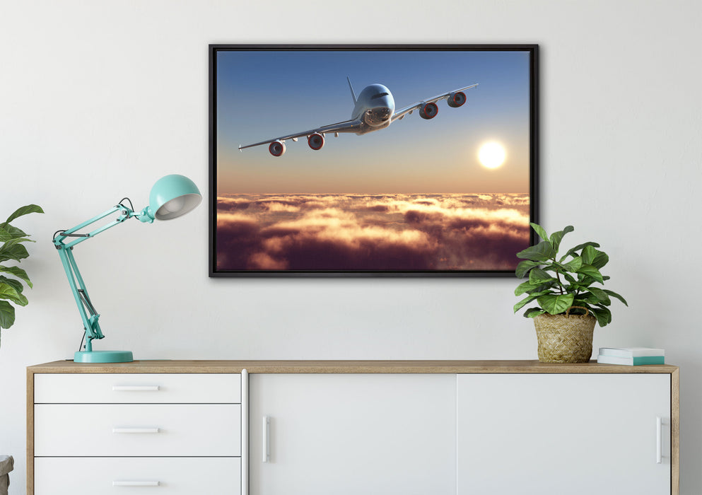 Flugzeug auf Leinwandbild gerahmt verschiedene Größen im Wohnzimmer