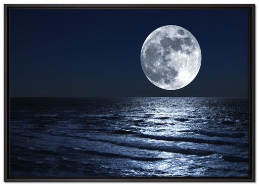Meer in Dunkelheit auf Leinwandbild gerahmt Größe 100x70