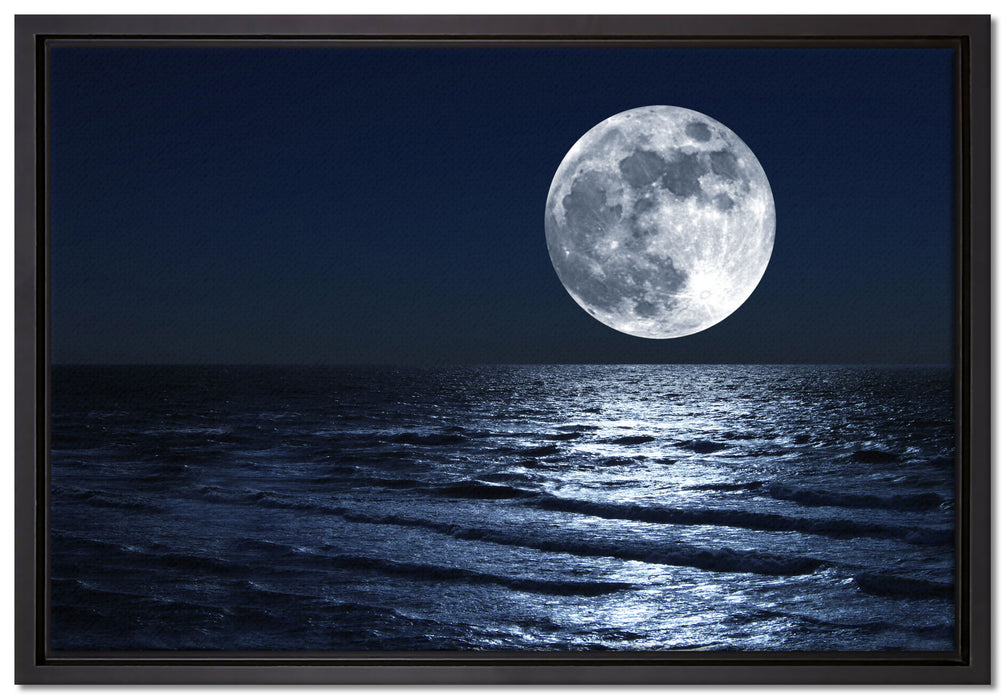 Meer in Dunkelheit auf Leinwandbild gerahmt Größe 60x40