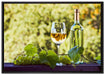 Wein und Weintrauben auf Leinwandbild gerahmt Größe 100x70