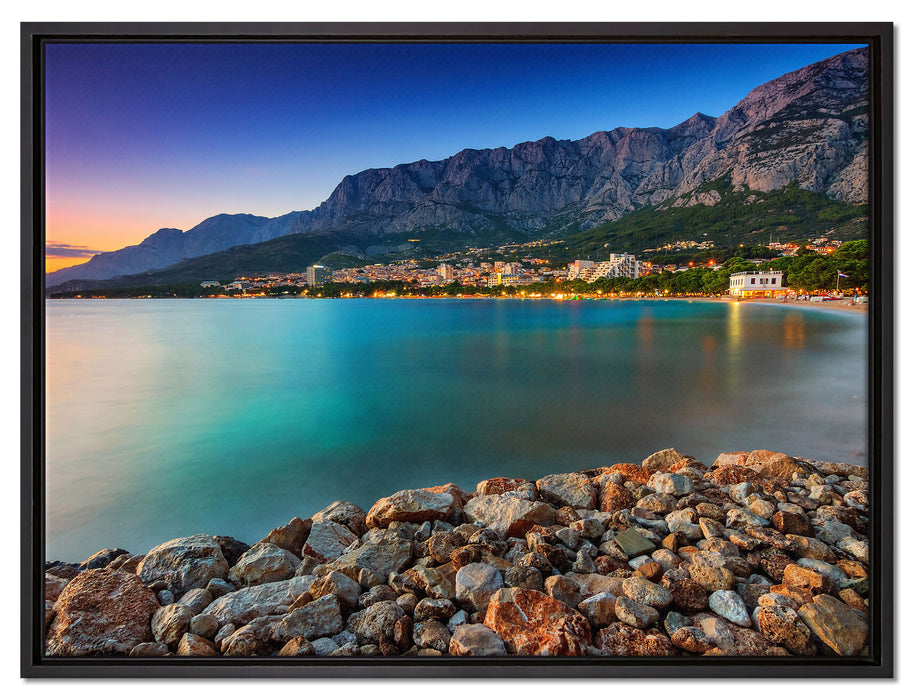 Meer an Traumstadt auf Leinwandbild gerahmt Größe 80x60