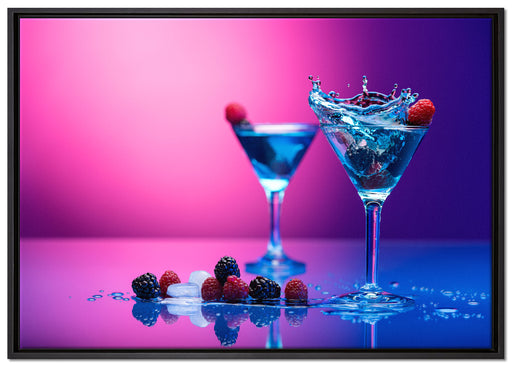 Coole Cocktails auf Leinwandbild gerahmt Größe 100x70