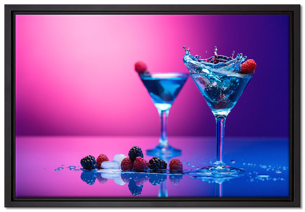 Coole Cocktails auf Leinwandbild gerahmt Größe 60x40