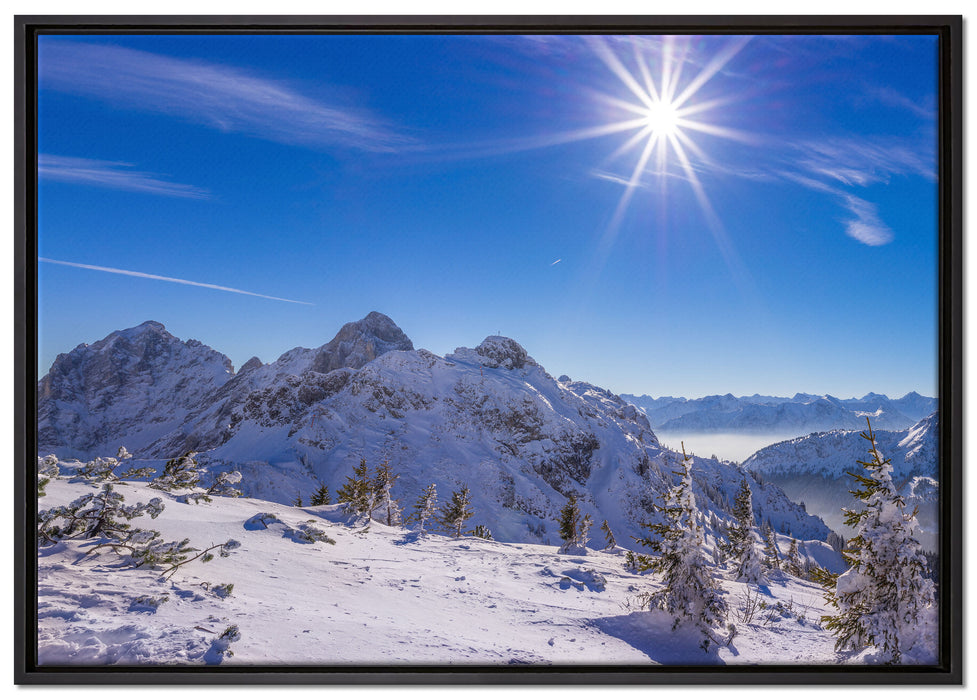 Tannheimer Tal auf Leinwandbild gerahmt Größe 100x70
