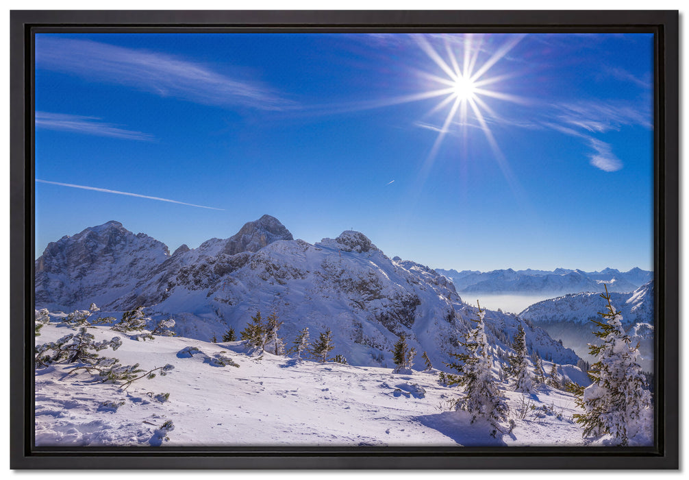 Tannheimer Tal auf Leinwandbild gerahmt Größe 60x40