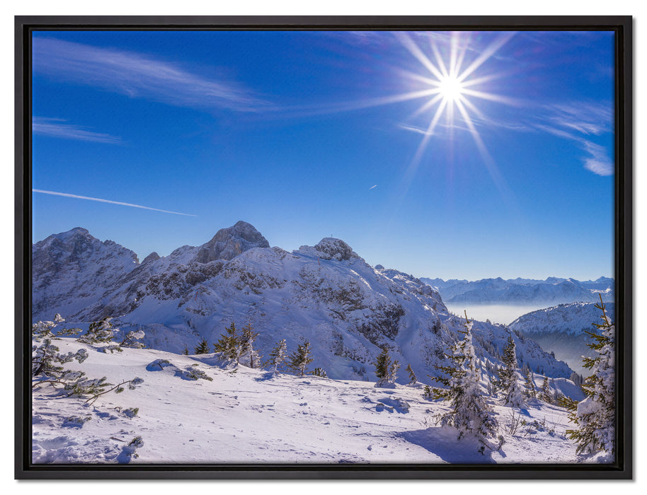 Tannheimer Tal auf Leinwandbild gerahmt Größe 80x60