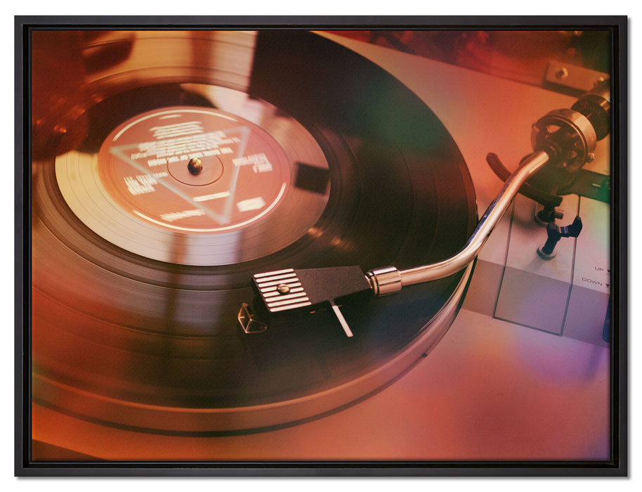Schallplatte auf Leinwandbild gerahmt Größe 80x60