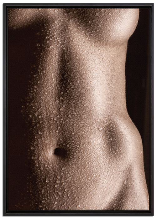 Nackte Frau auf Leinwandbild gerahmt Größe 100x70