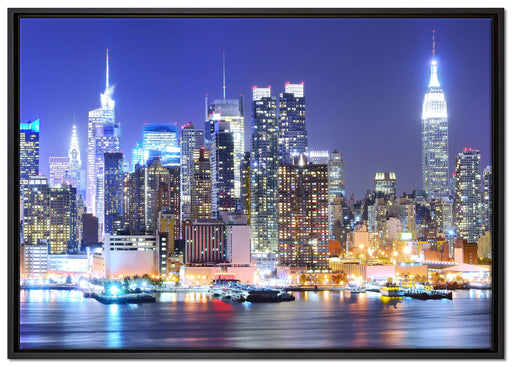 New York Skyline Brücke auf Leinwandbild gerahmt Größe 100x70