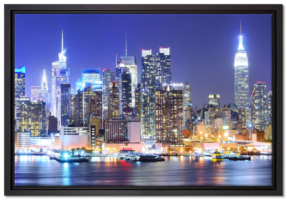New York Skyline Brücke auf Leinwandbild gerahmt Größe 60x40