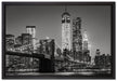 New York City Skyline bei Nacht auf Leinwandbild gerahmt Größe 60x40